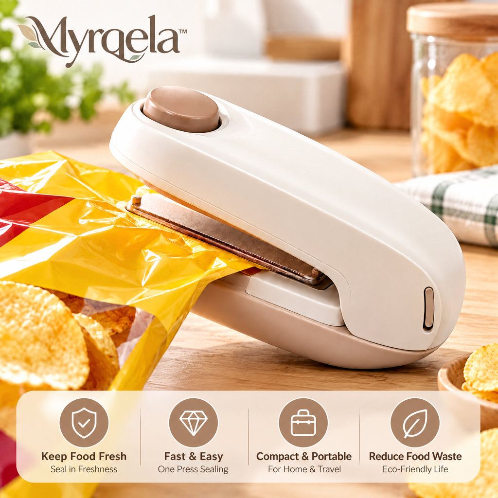 Myrqela™ Mini Heat Sealer – Portable Food Bag Sealing Machine