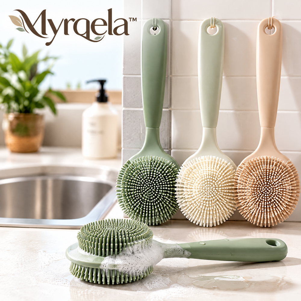 Myrqela™ Silicone Dish Brush – Premium Kitchen Scrubber with Soft Cleaning Bristles