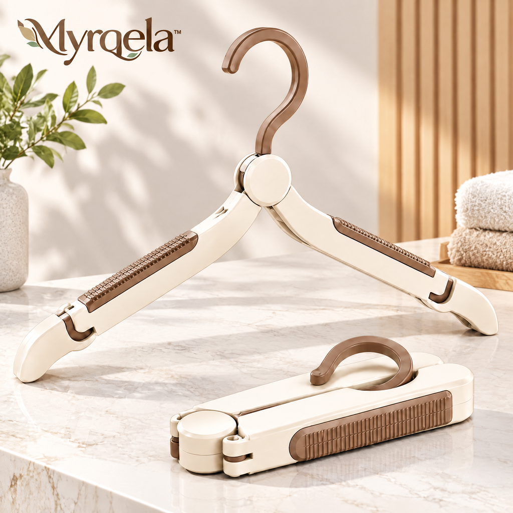 Myrqela™ Foldable Travel Hanger – Space Saving Portable Clothes Hanger
