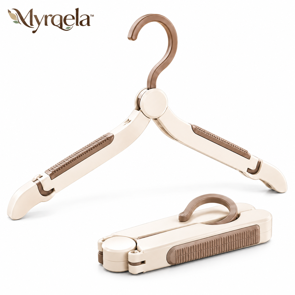 Myrqela™ Foldable Travel Hanger – Space Saving Portable Clothes Hanger