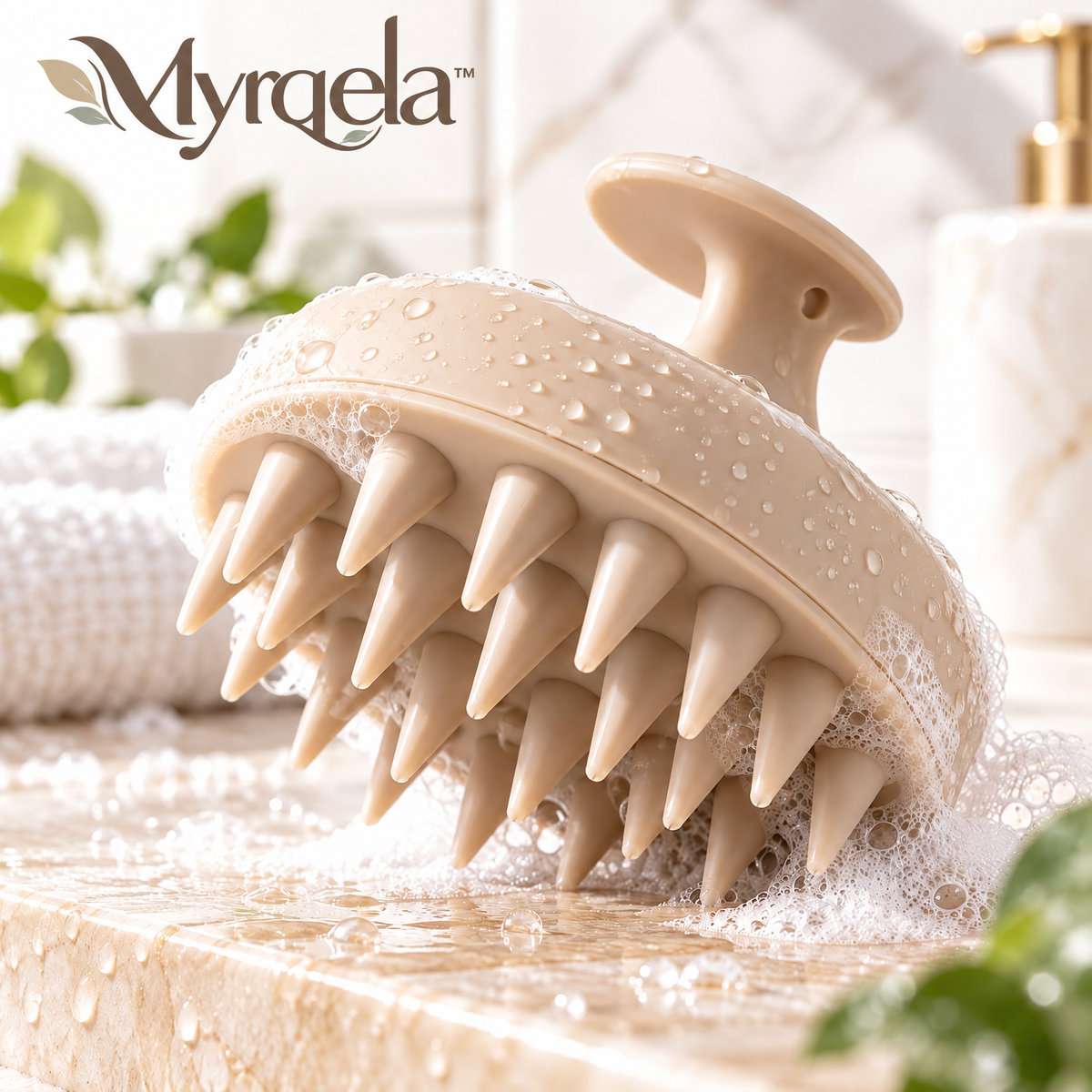 Myrqela™ Silicone Scalp Massager Brush – Deep Cleansing Hair Care Tool
