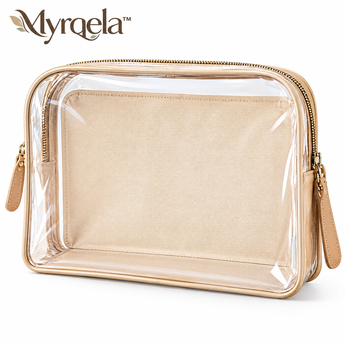 Myrqela™ Clear Travel Cosmetic Bag – Waterproof Makeup Organizer with Premium Storage Design