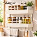 Myrqela™ Wall Mounted Kitchen Organizer – Space-Saving Storage Rack with Hooks & Paper Towel Holder